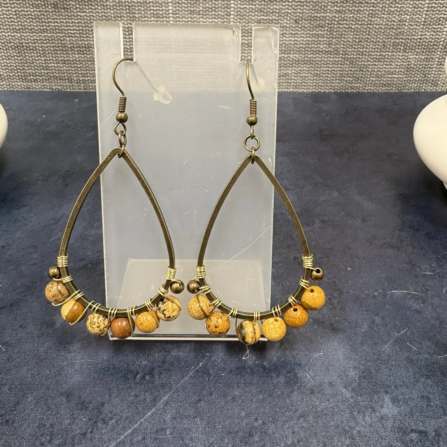 beaded stone hoops Dlyan T Designs