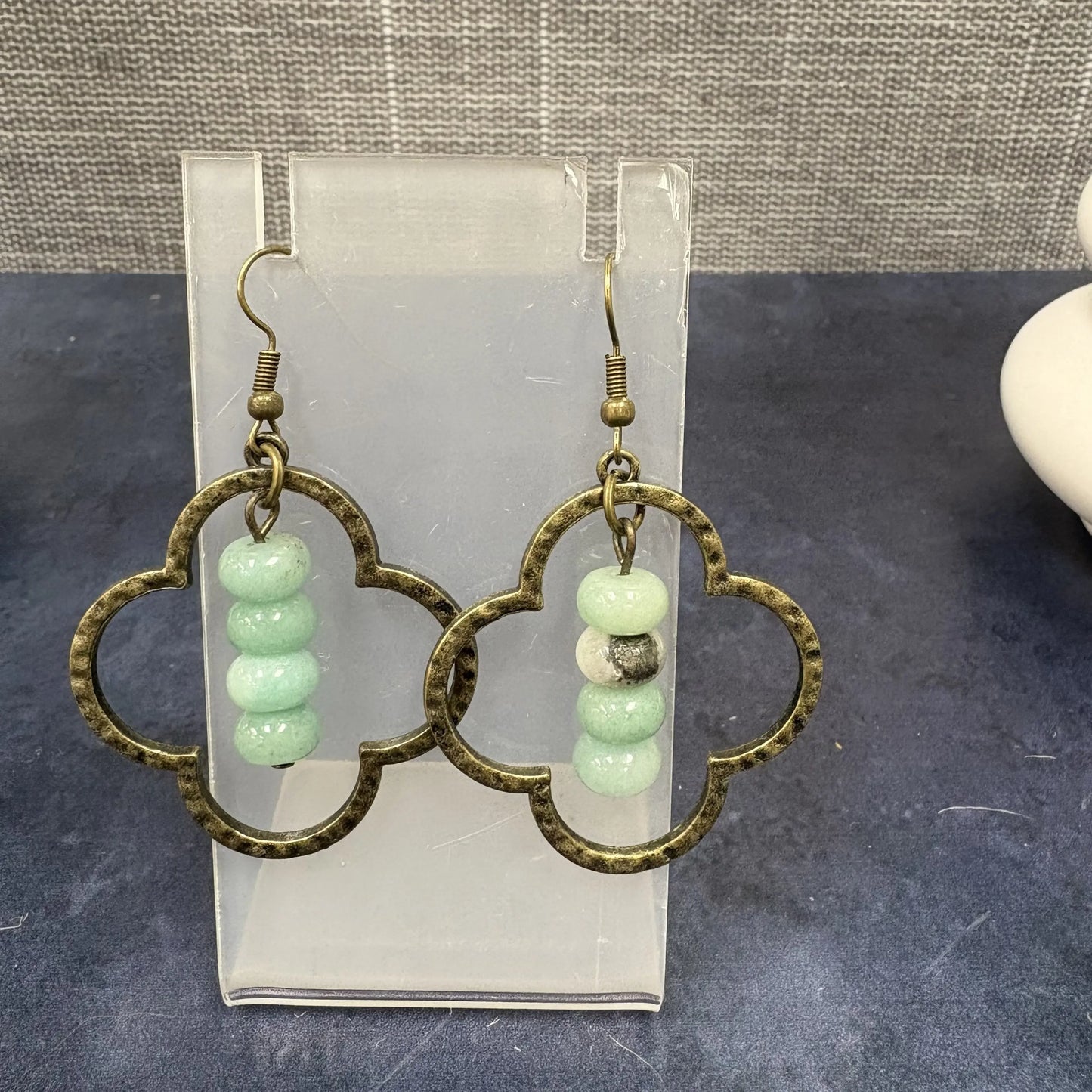 Worn Gold With beads earrings Dlyan T Designs