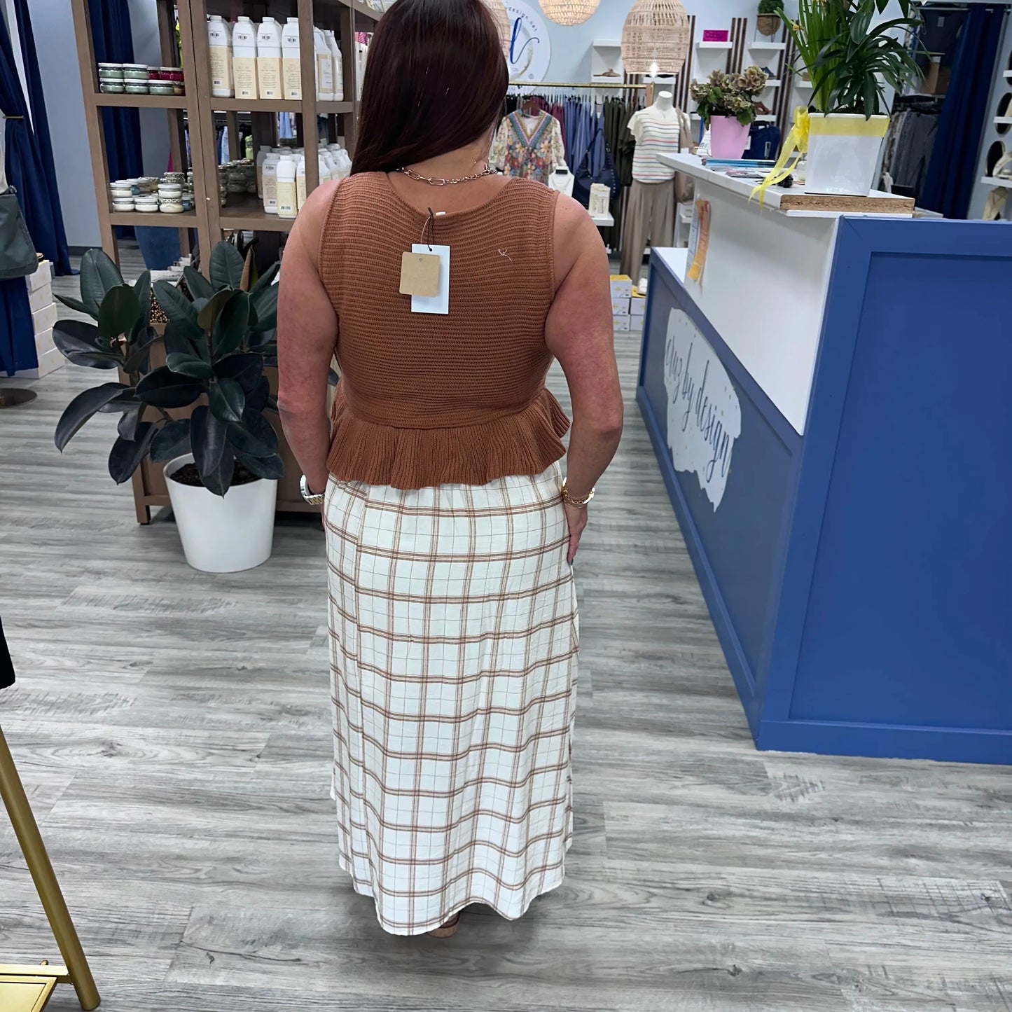 Rust Checked Dress Blu Pepper