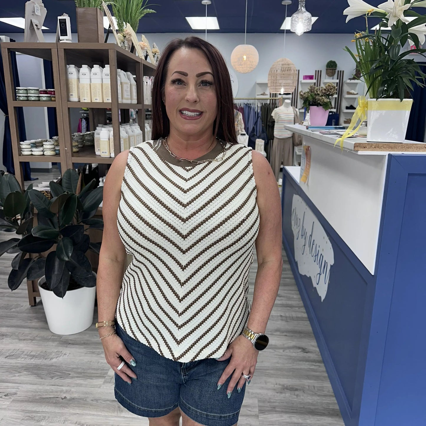 v striped sweater Staccato