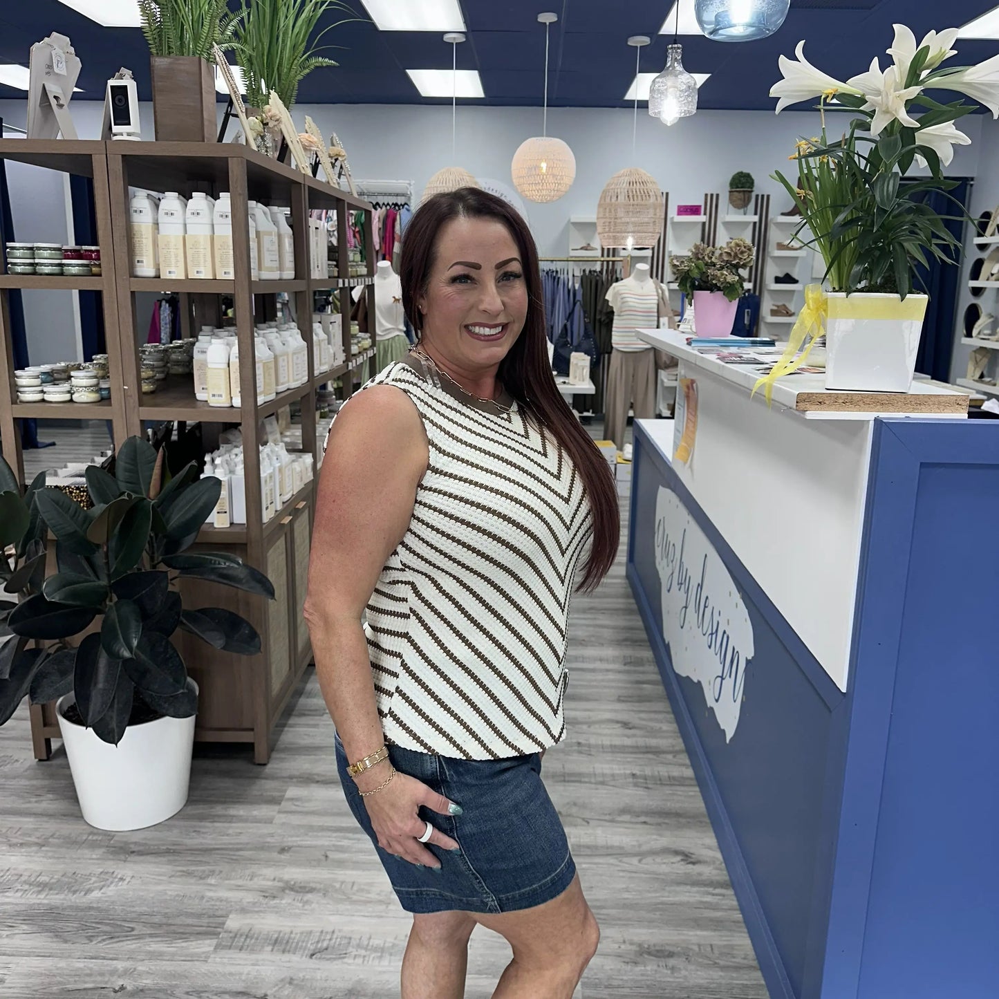 v striped sweater Staccato