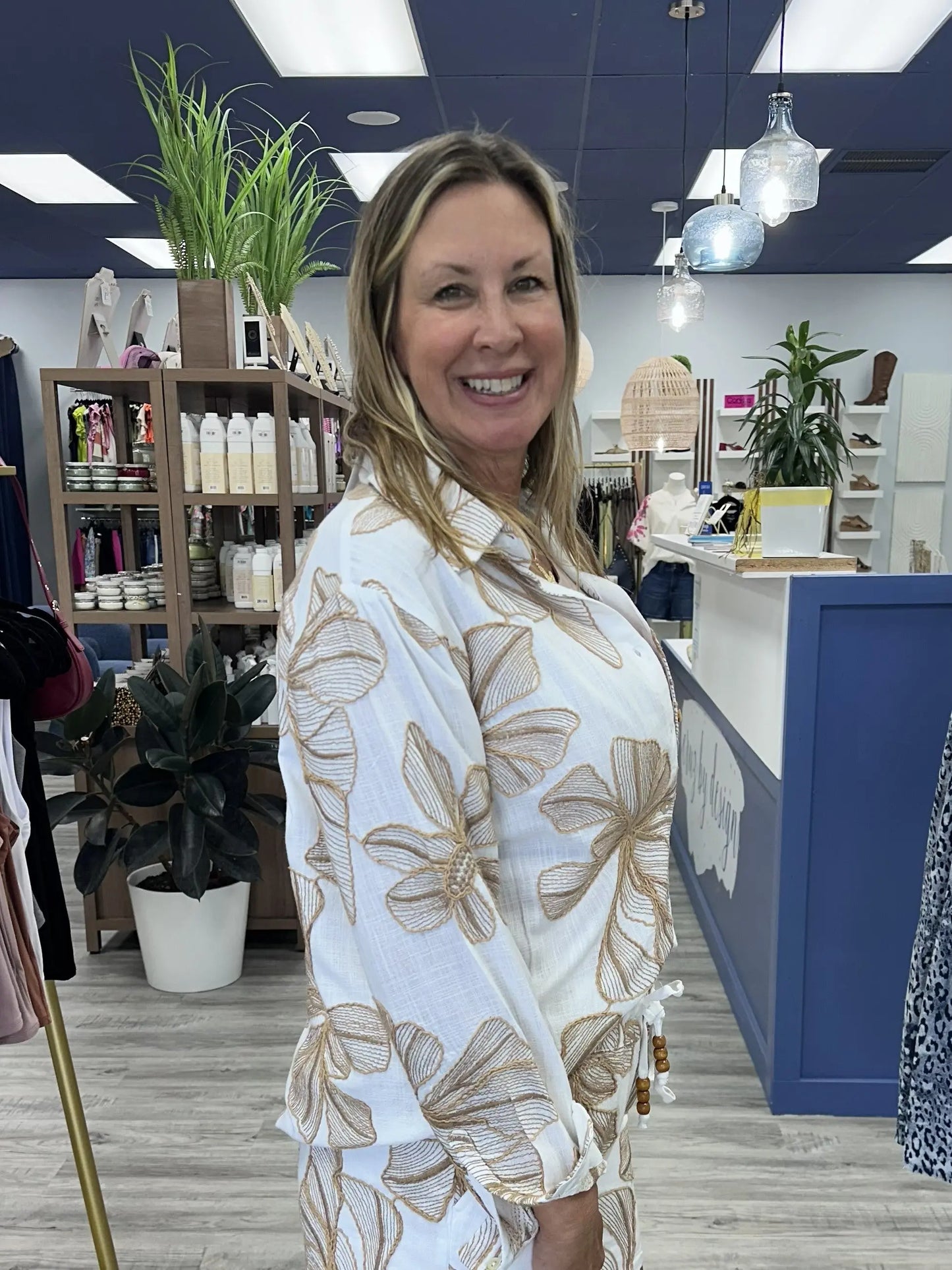 Madison Embroidery Button Up Shirt Tribal