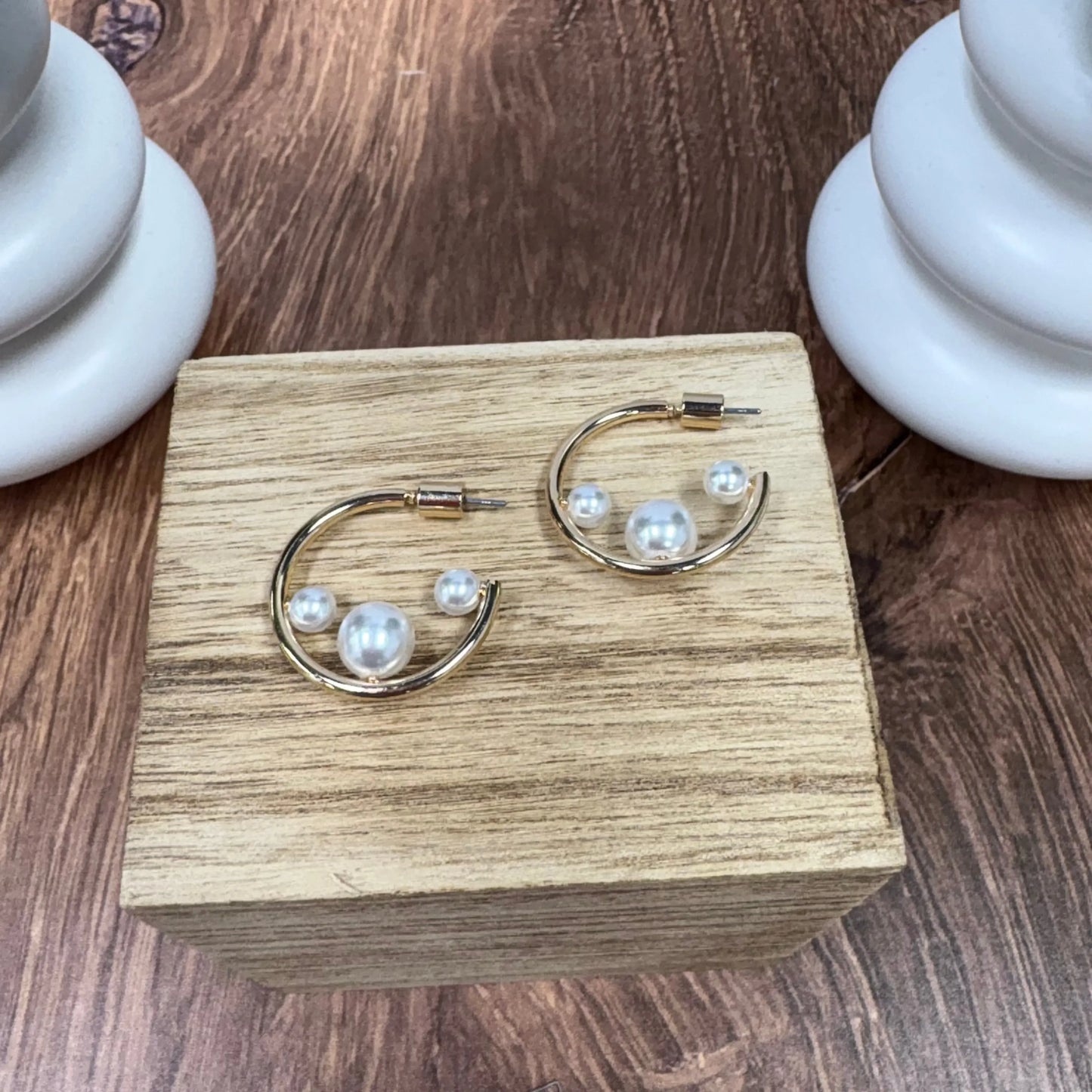 Golden Pearl Whisper Hoops What's Hot