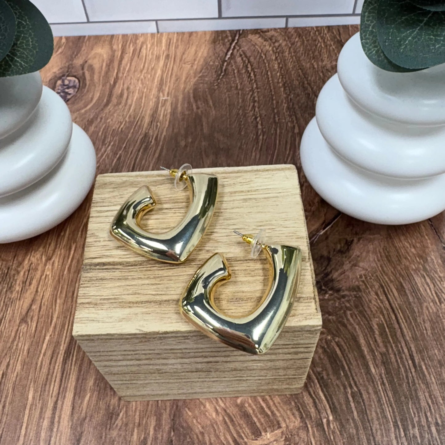 Golden Power Hoop Earrings What's Hot