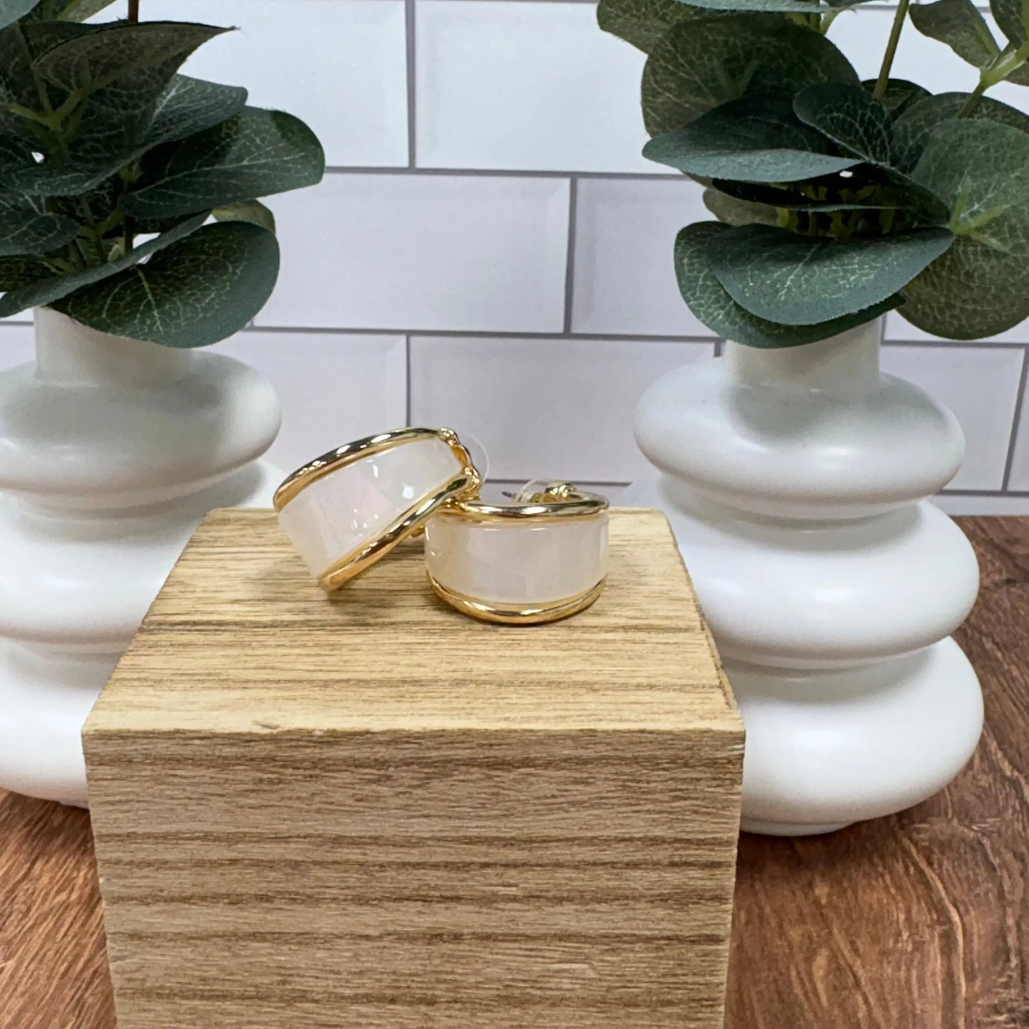 Pearl Glow Hoop Earrings What's Hot