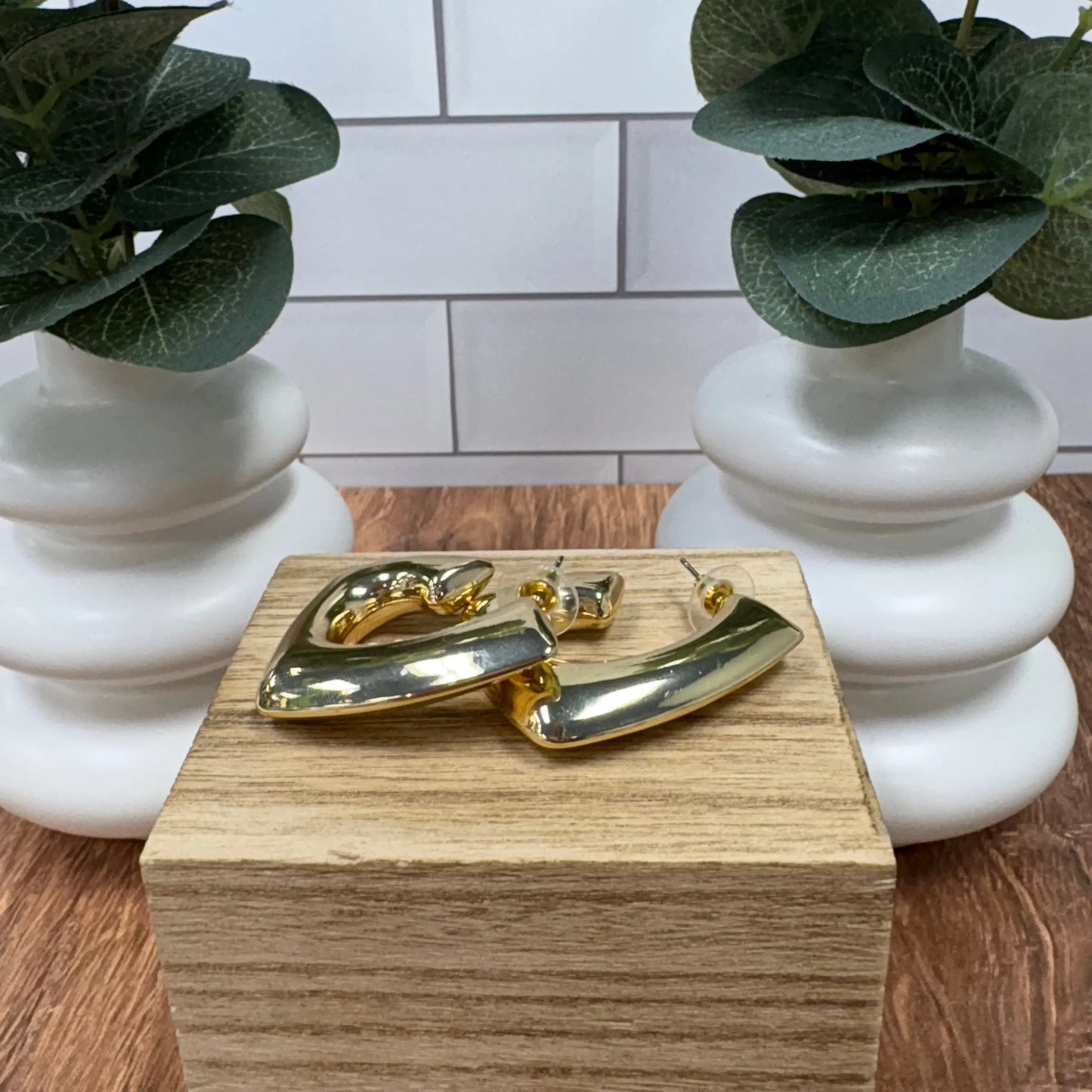 Golden Power Hoop Earrings What's Hot