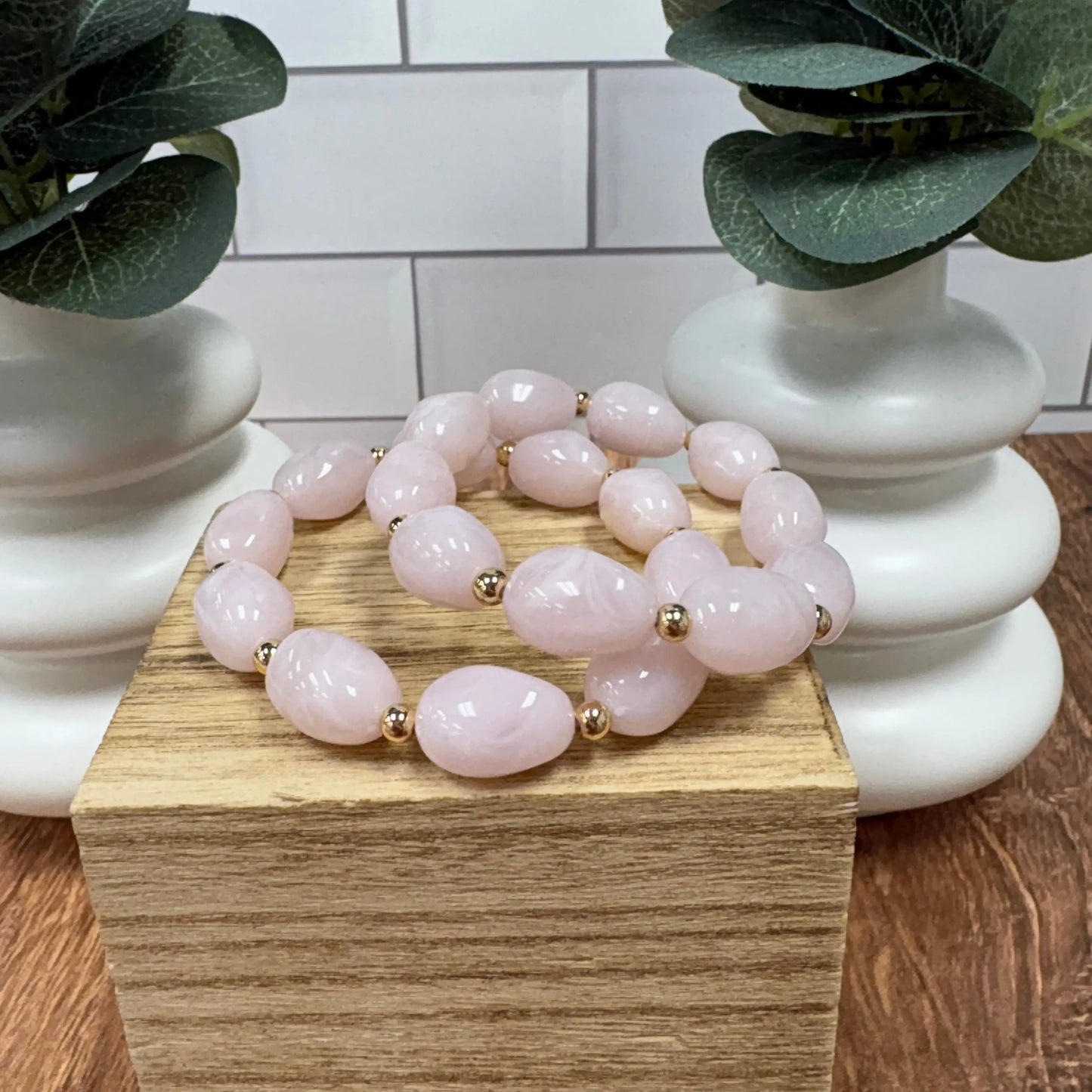 WR Blush Sea Glass Bracelet Set What's Hot