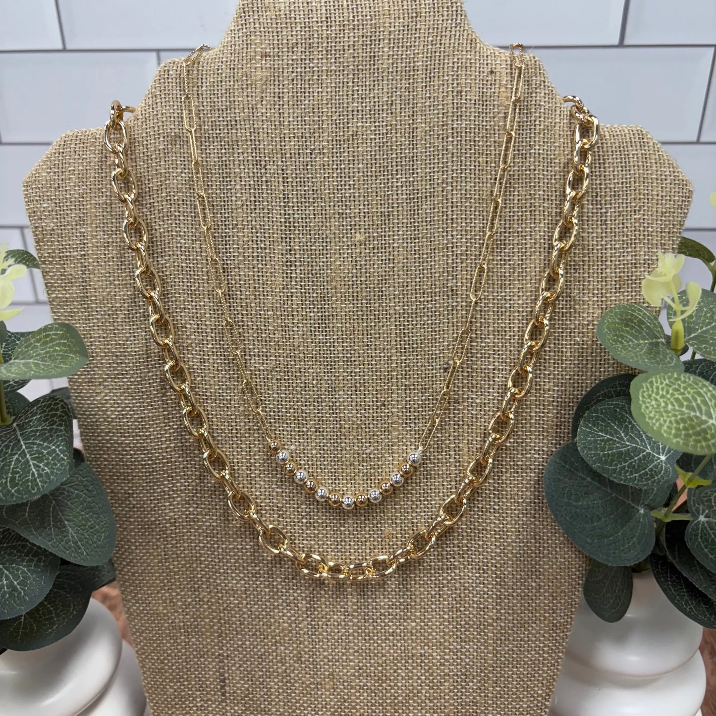 WR Golden Balance Layered Necklace What's Hot