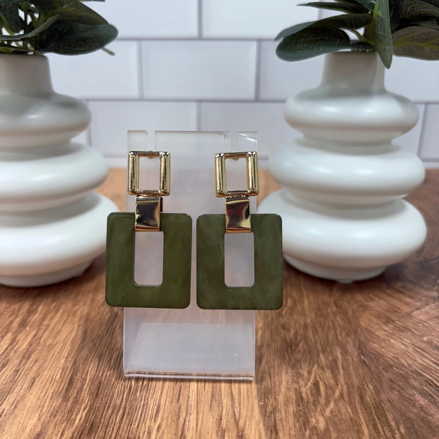 WR Olive Luxe Link Earrings What's Hot