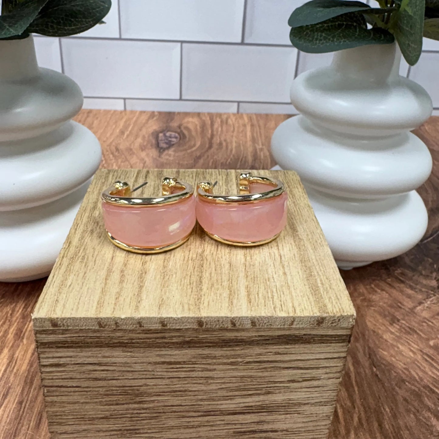 Blush Glow Hoop Earrings What's Hot