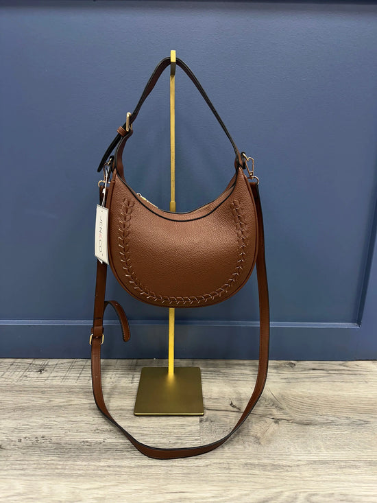 Tristan Round Whipstitch Shoulder Bag w/ Crossbody Strap Jen & Co