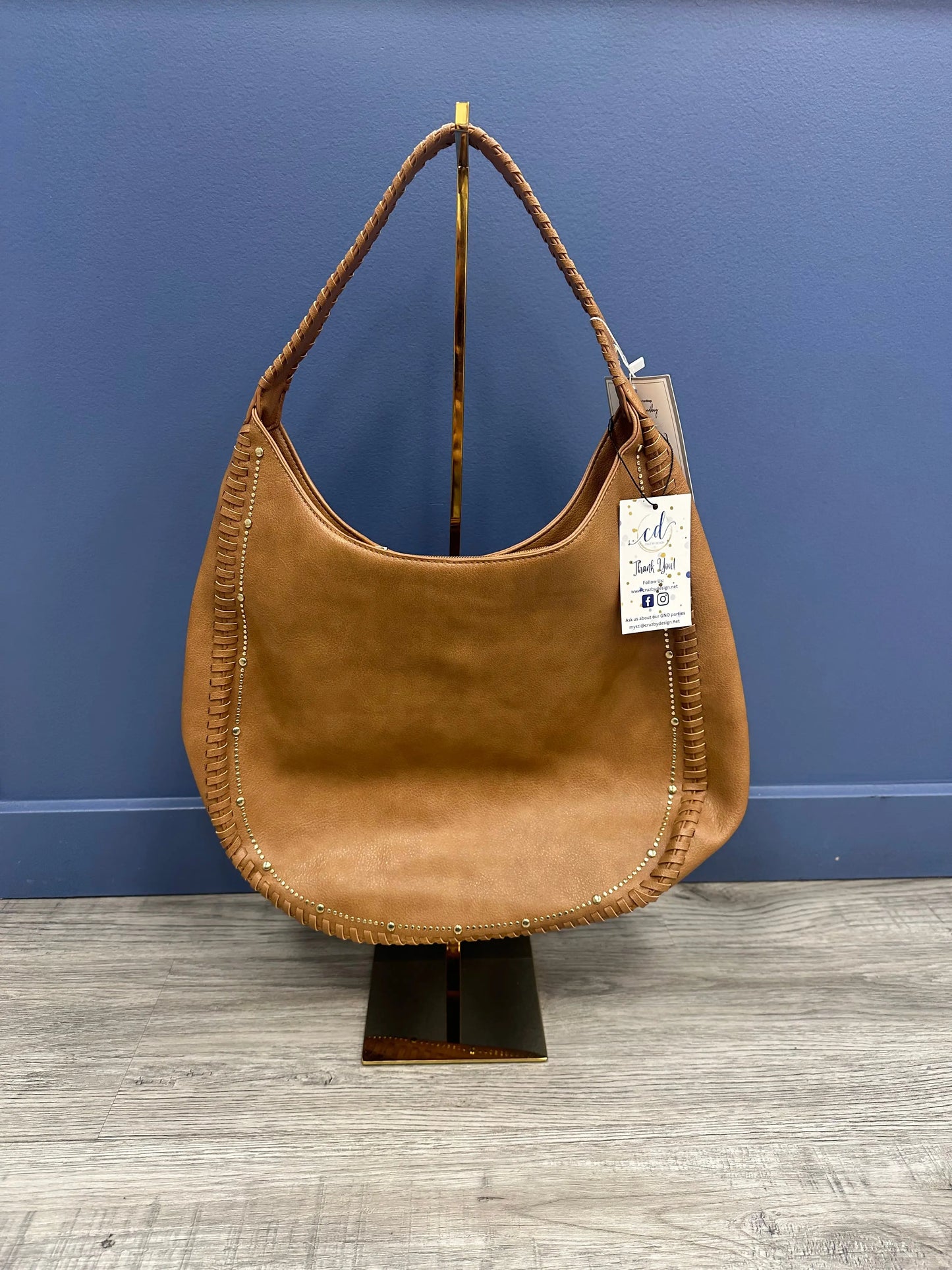 Leslie Studded Whipstitch Hobo Jen & Co