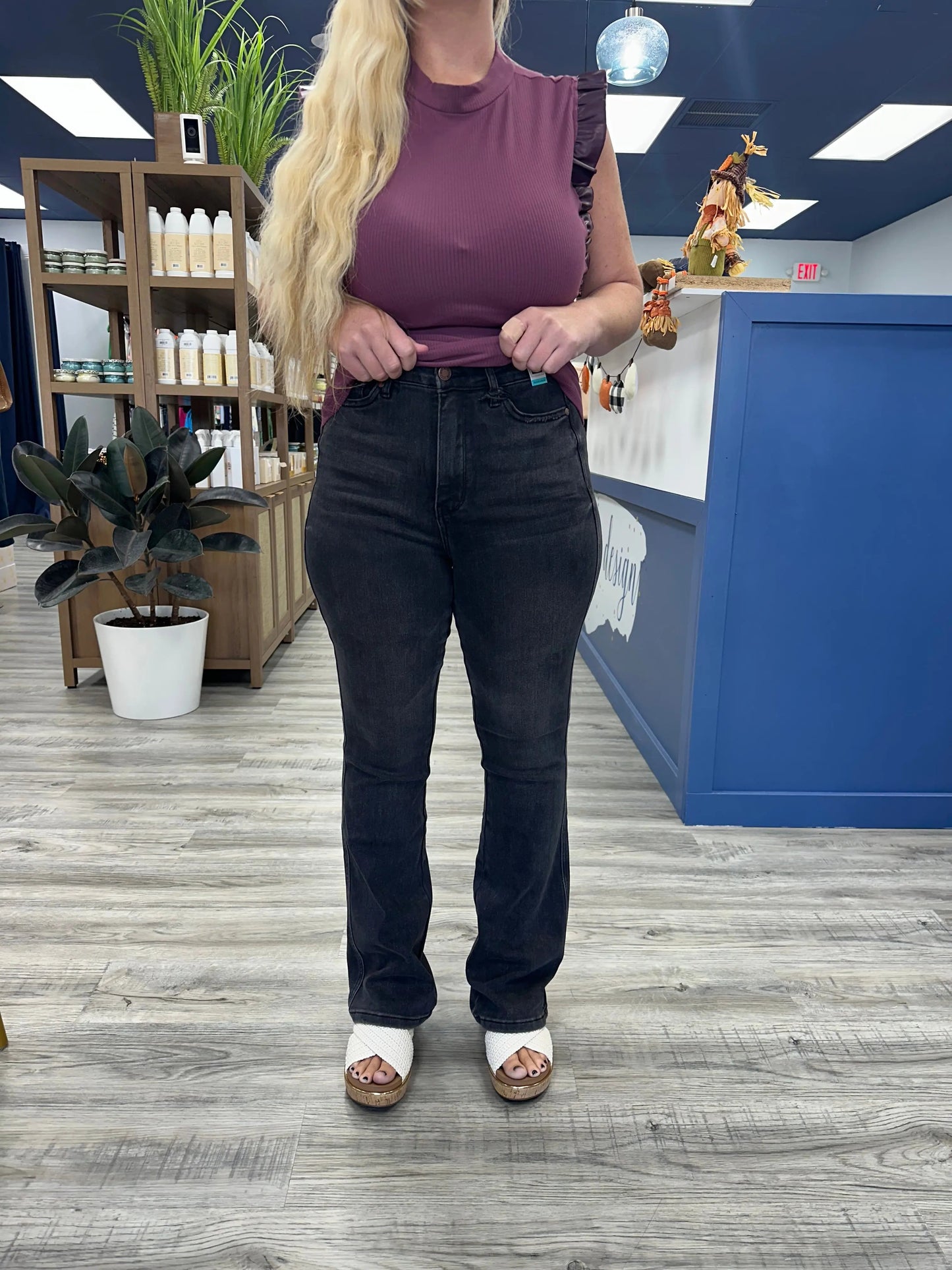 Logan Black Tummy Control Bootcut Judy Blue