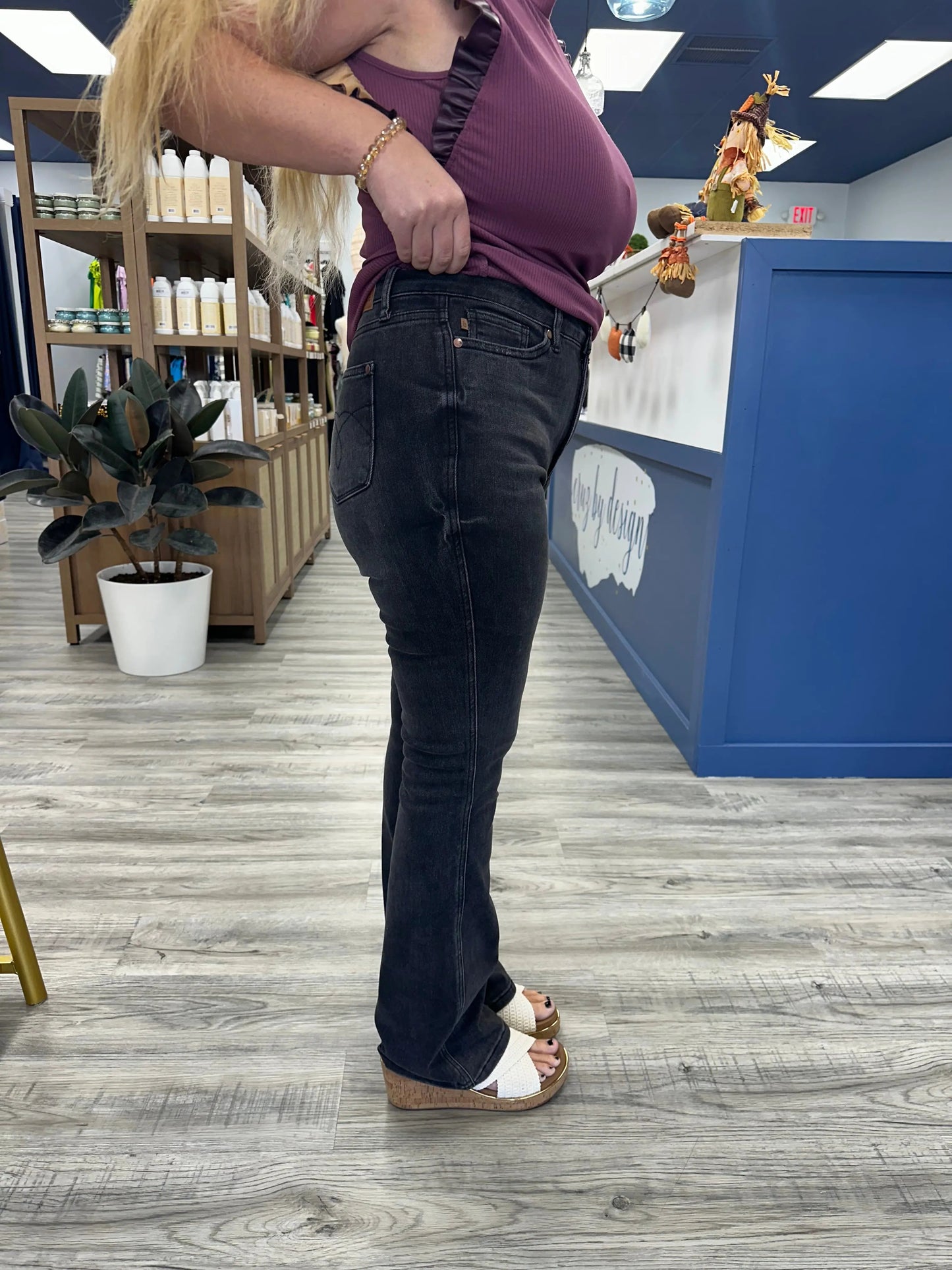 Logan Black Tummy Control Bootcut Judy Blue