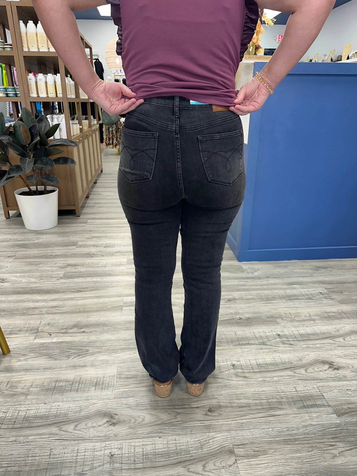 Logan Black Tummy Control Bootcut Judy Blue