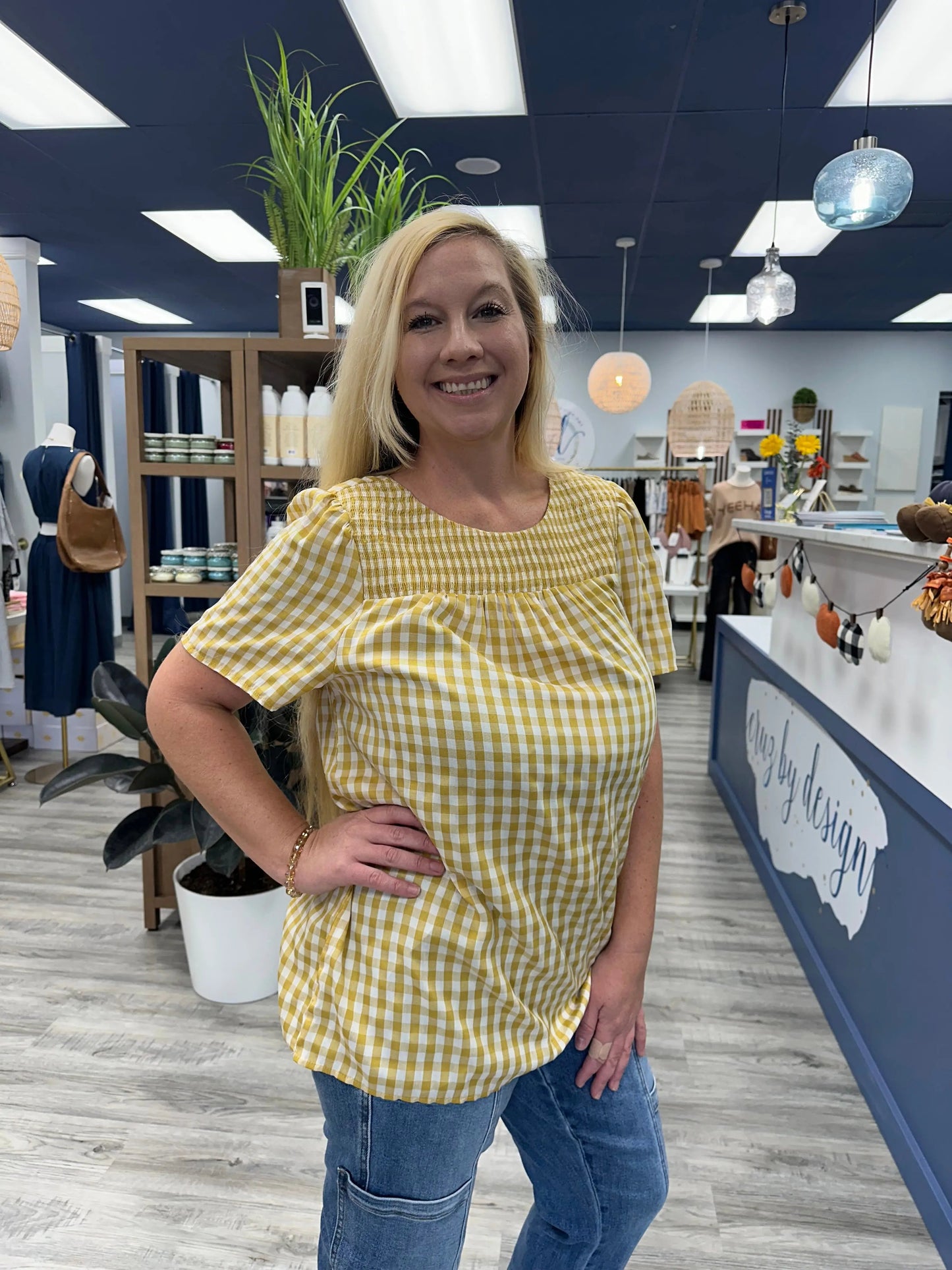 Sunny Daze Gingham Top Ott