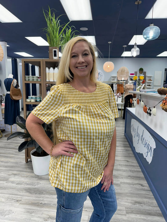 Sunny Daze Gingham Top Ott