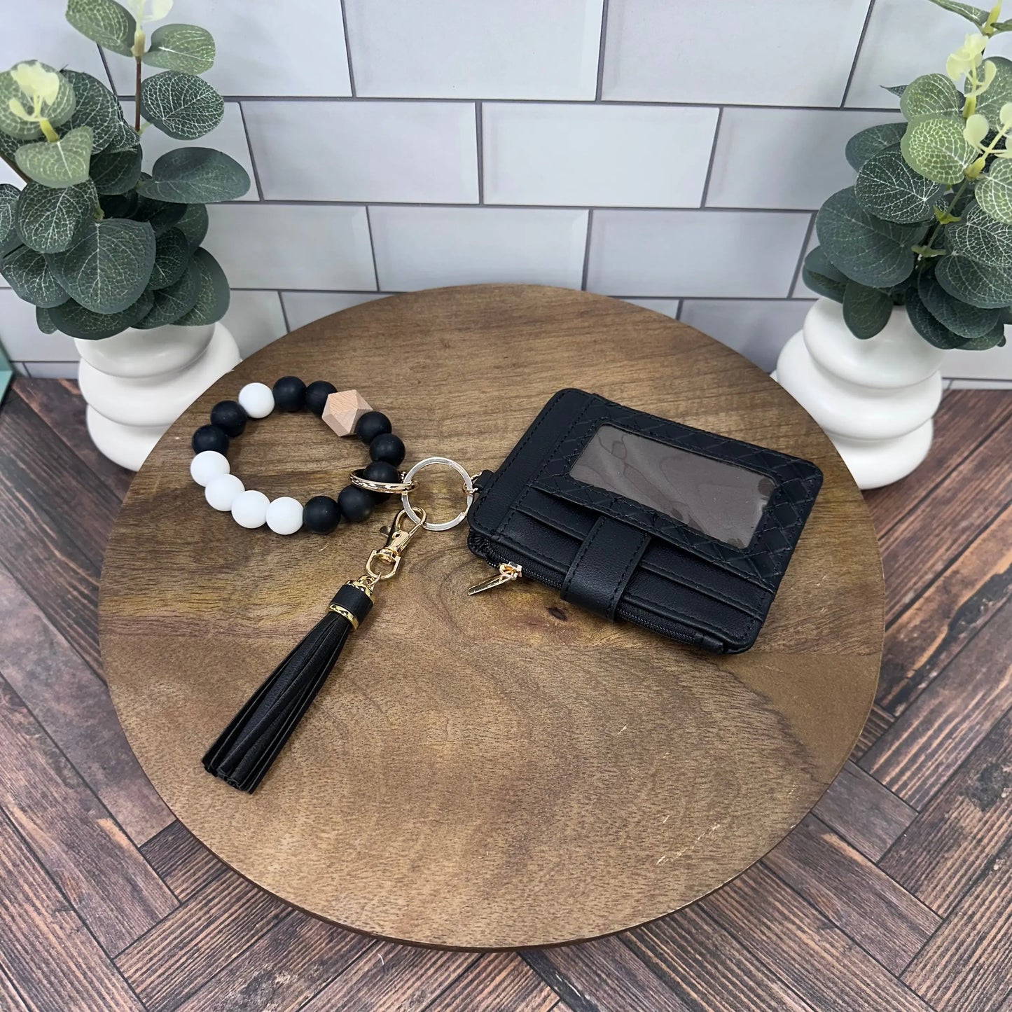 Nina Quilted Beaded Keychain Bracelet Wallet Mimi Wholesale