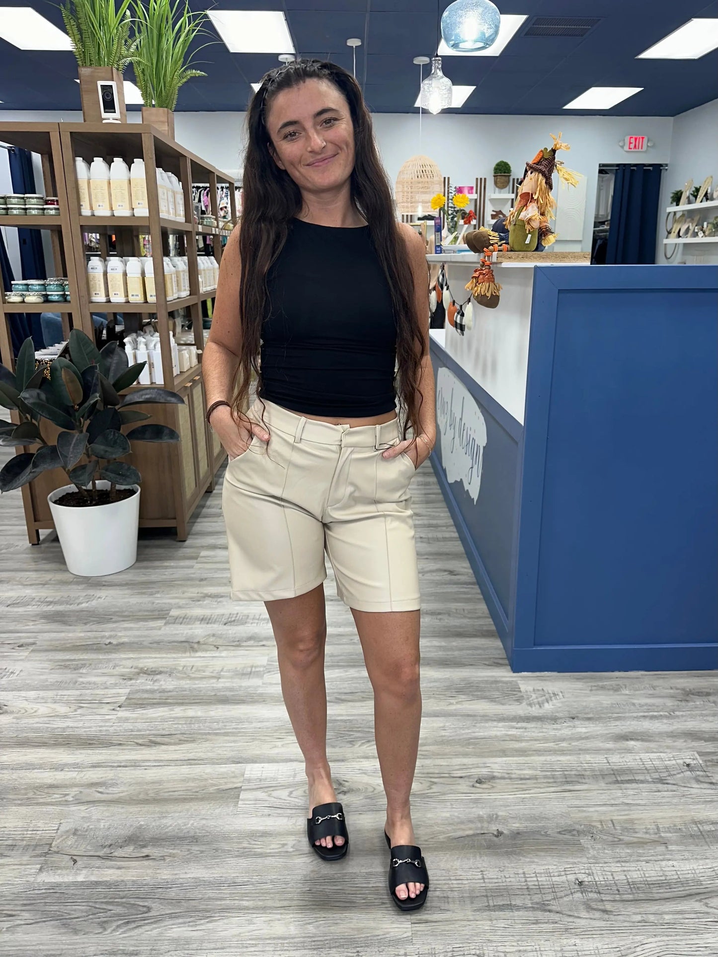 Kendall Faux Leather Jorts Love Poem