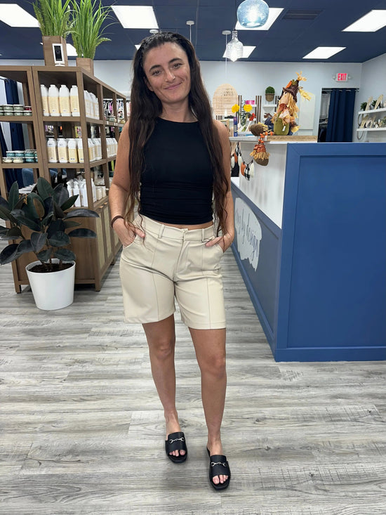 Kendall Faux Leather Jorts Love Poem