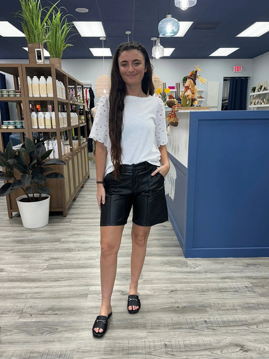 Kendall Faux Leather Jorts Love Poem