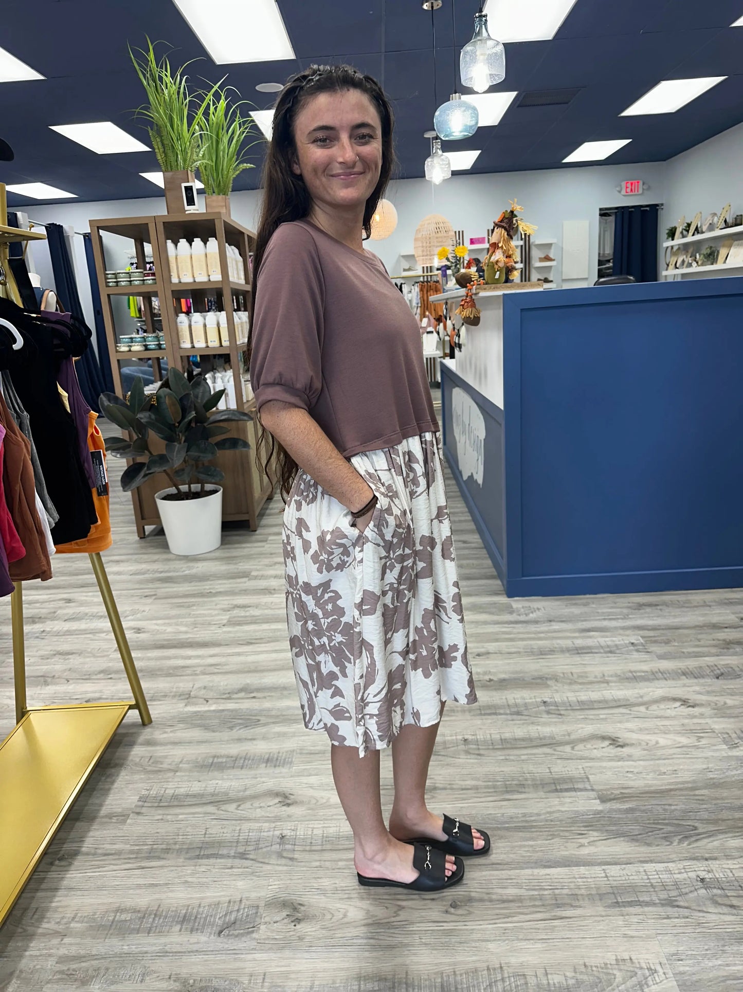 Eloise Midi Dress with Pleated Skirt Les Amis