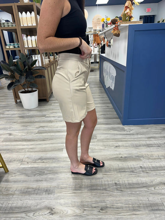 Kendall Faux Leather Jorts Love Poem