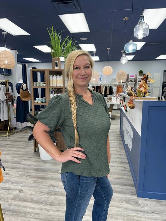 Ollie Crinkle Puff Top Les Amis