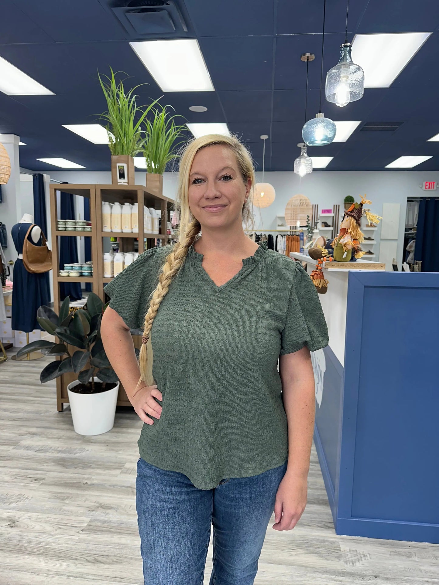 Ollie Crinkle Puff Top Les Amis