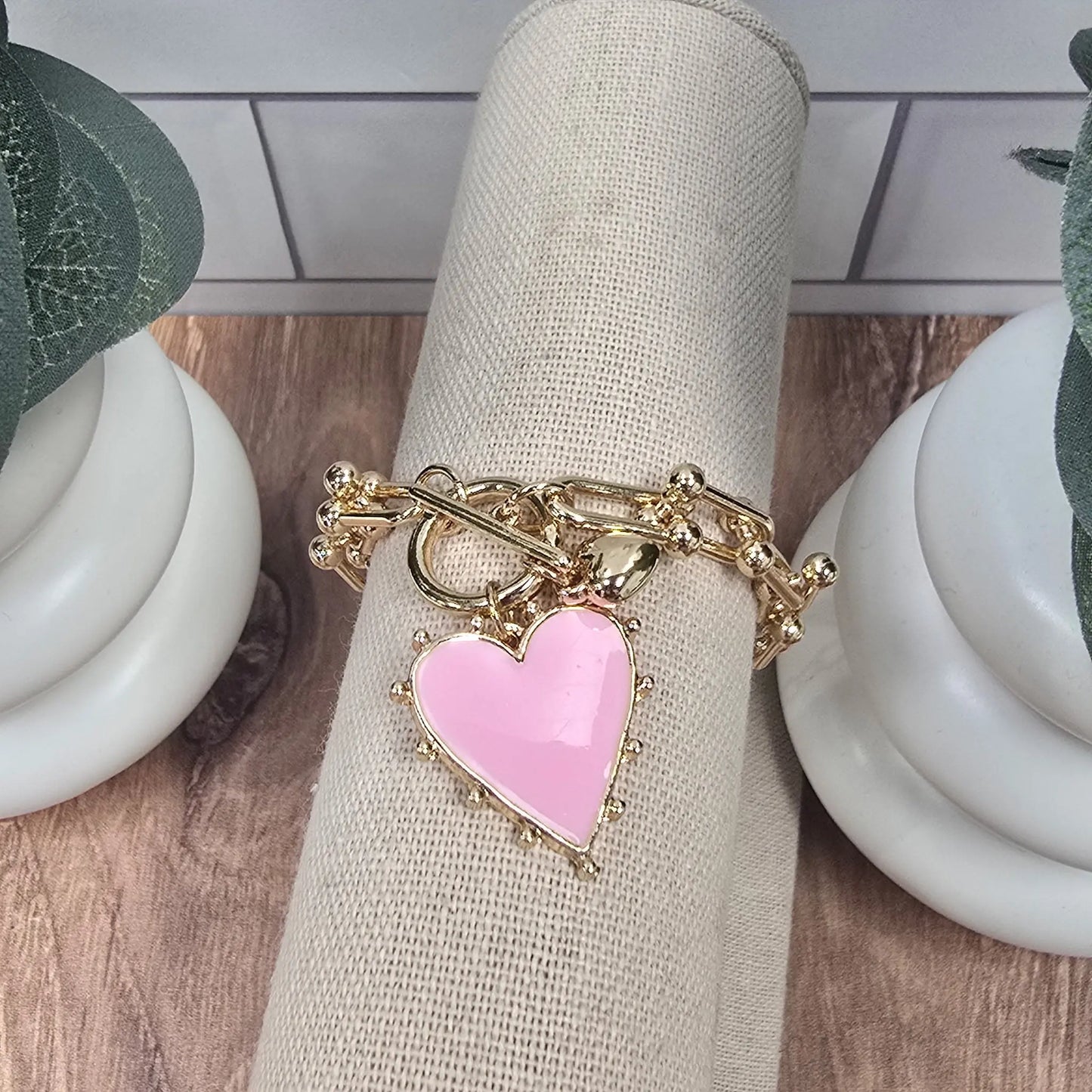 WR Pink Passion Heart Chain Bracelet What's Hot