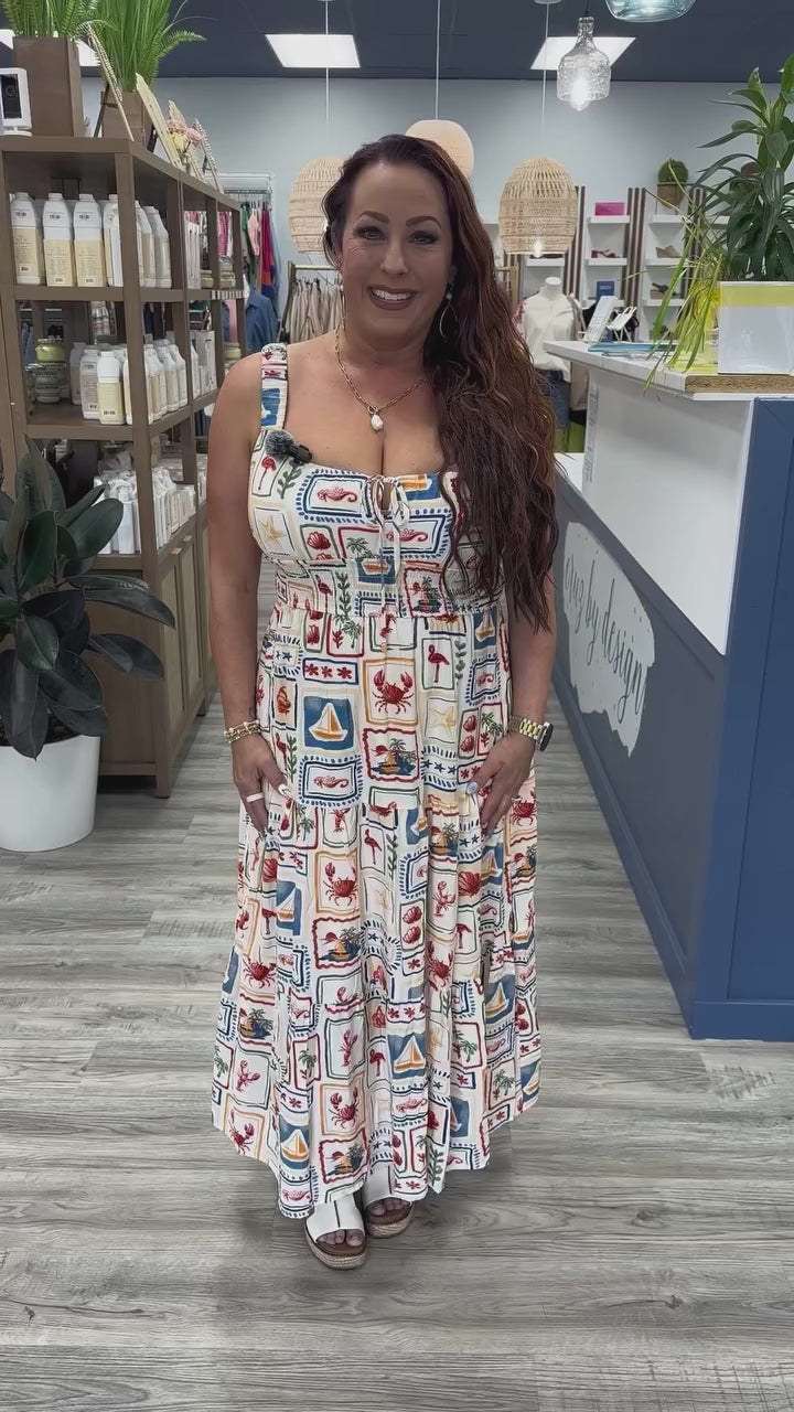 Load and play video in Gallery viewer, The Seaside Story Maxi Dress

