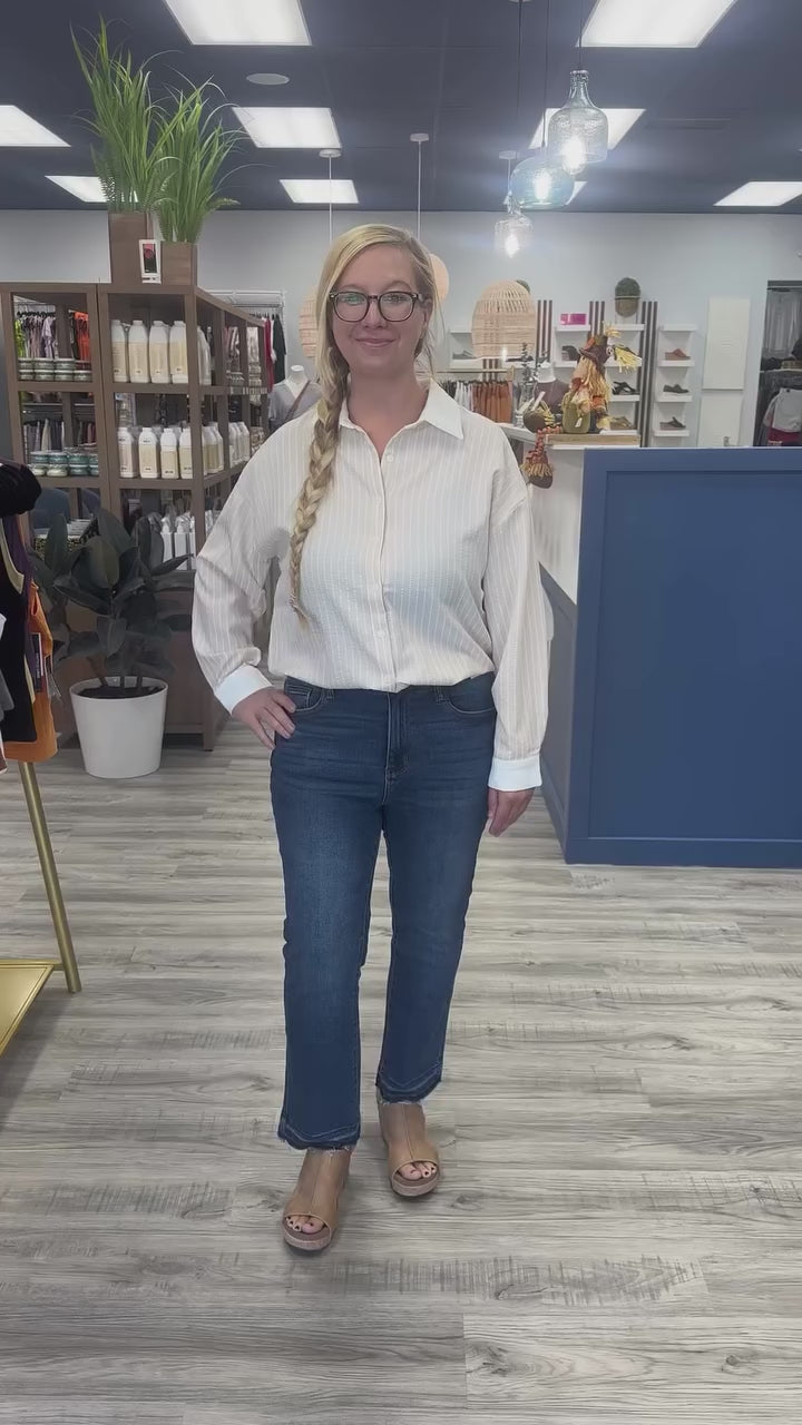 Load and play video in Gallery viewer, Giselle Stripe Button-Up
