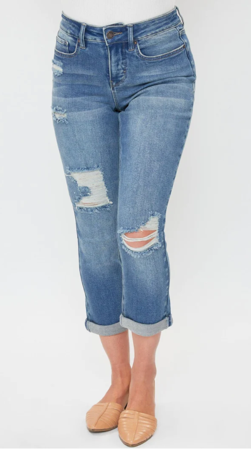 Vintage Slim Straight Cuff Jeans
