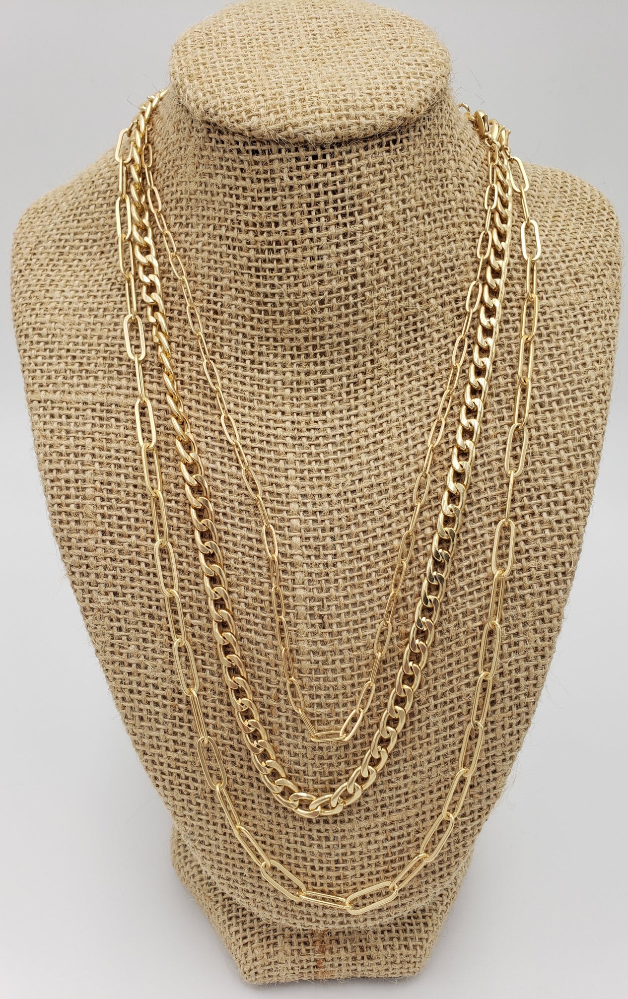 3 Strand Chains Necklace
