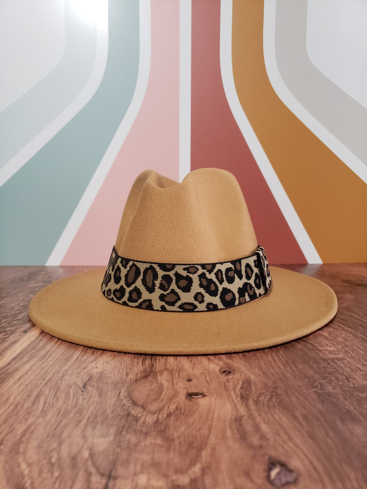 Felt Hat with Cheetah Band