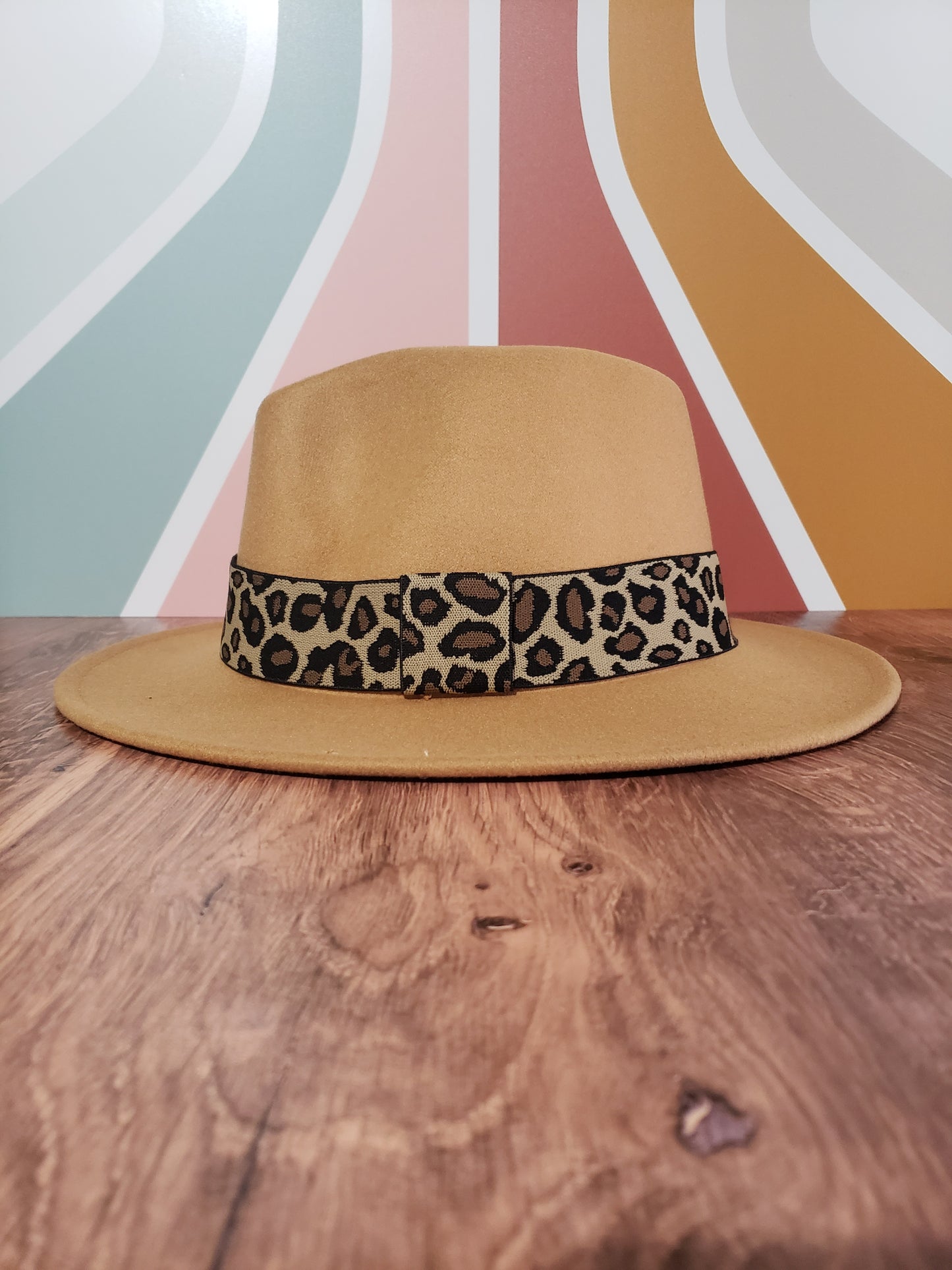 Felt Hat with Cheetah Band