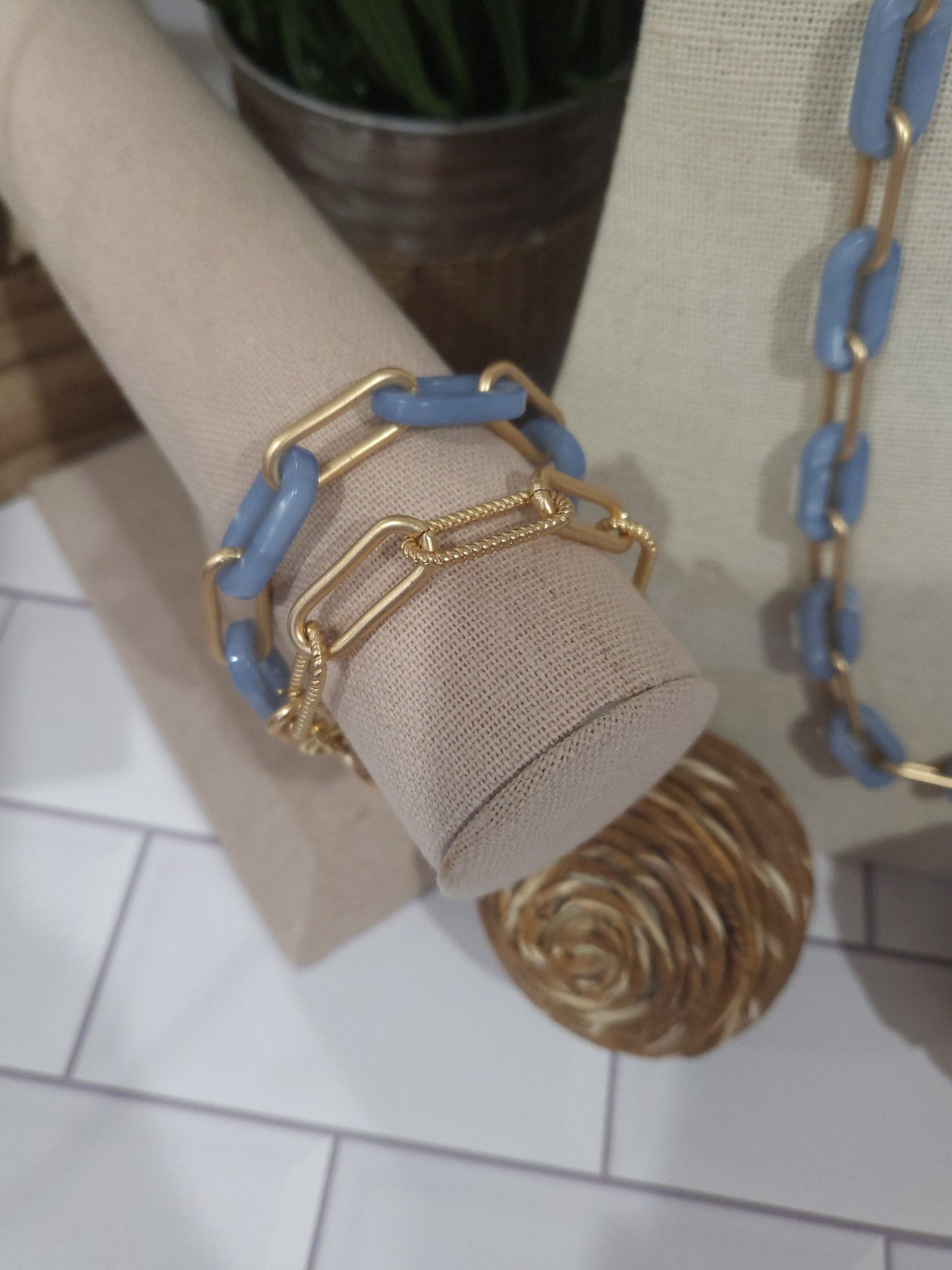 Marbled Resin & Paperclip Bracelet