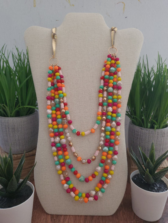 5 strand multi bead necklace