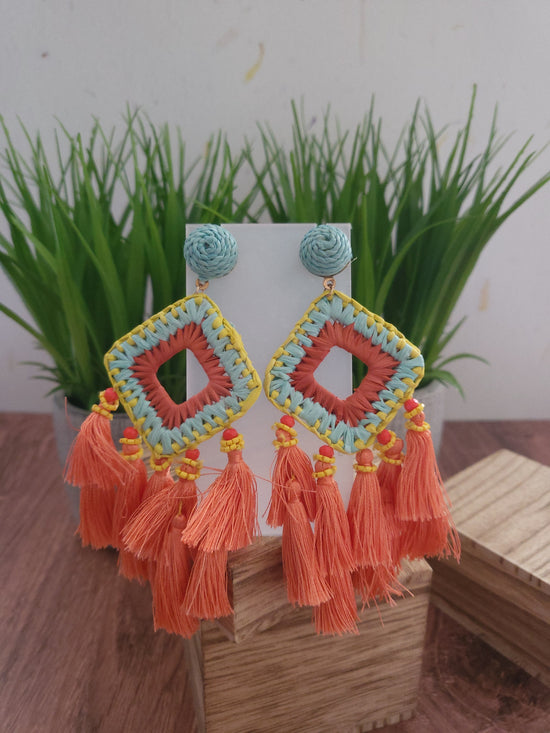 Load image into Gallery viewer, Multi Color Drop Earrings
