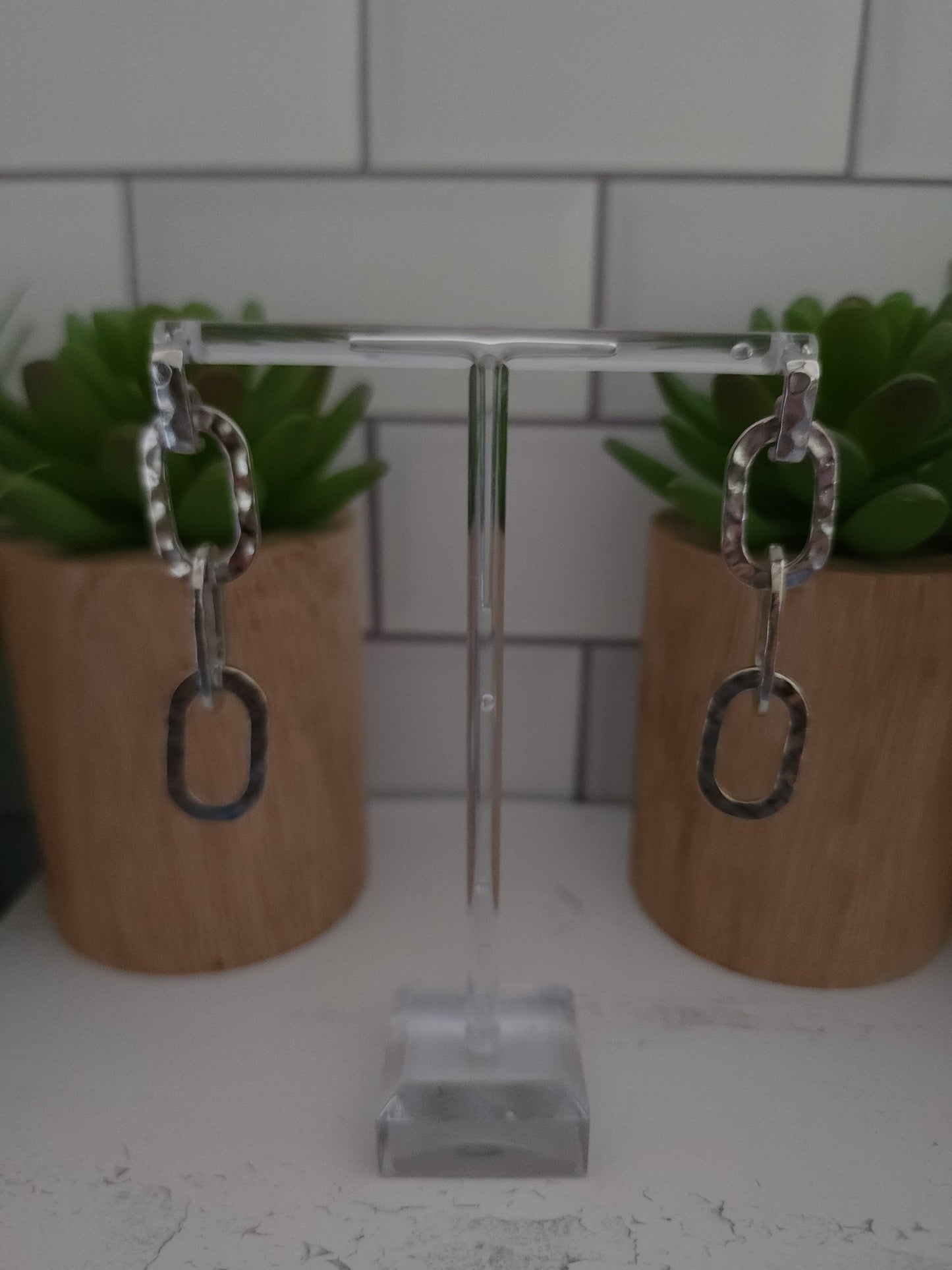 Etched Chain Link Earrings