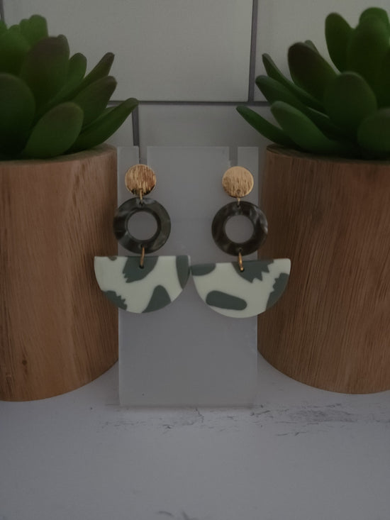 Load image into Gallery viewer, Clay Look Camo Earrings
