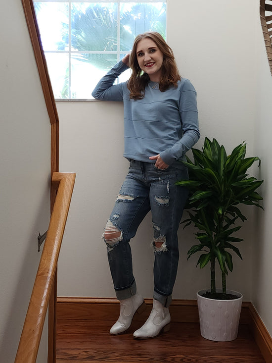 Load image into Gallery viewer, Dusty Blue Sweater
