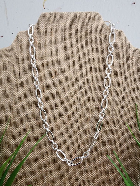 Silver Smooth & Mini Braided Necklace