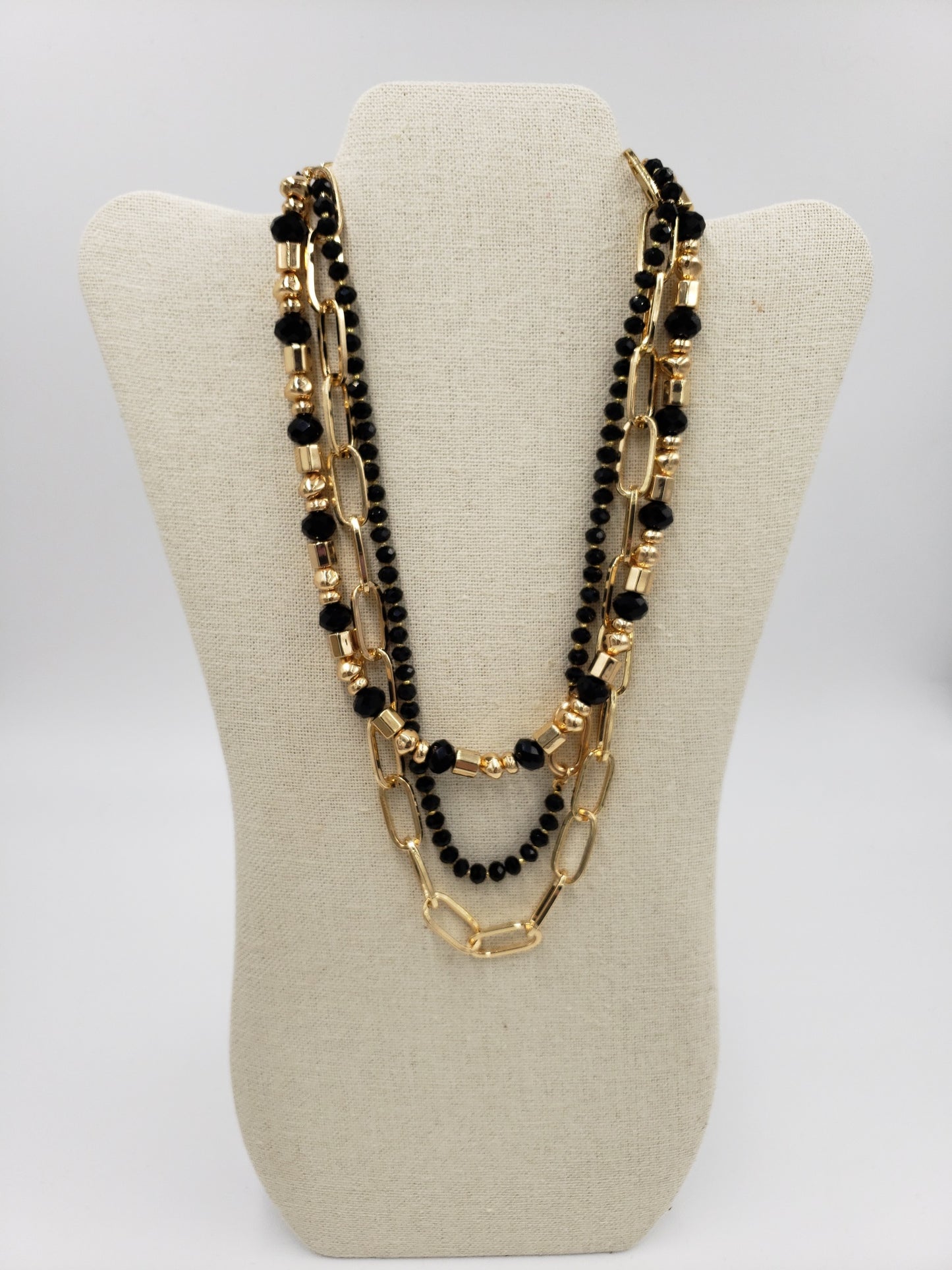 Load image into Gallery viewer, Black &amp;amp; Gold Necklace
