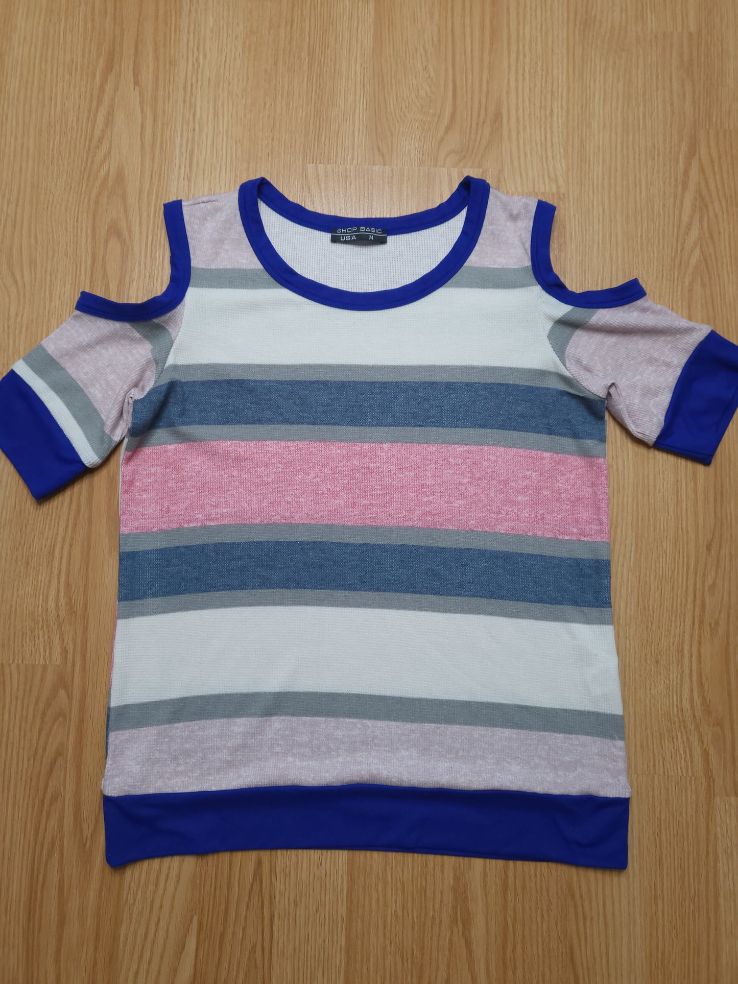 Load image into Gallery viewer, Cold Shoulder Stripes Top
